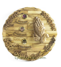 Round Wall Hanging with Praying Hands 